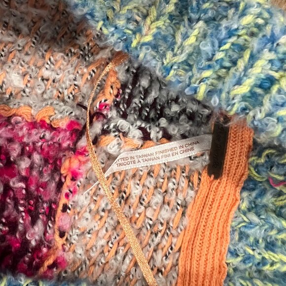 NWT Free People Daydream Oversized Cardigan Pink Blue Cream Striped Size Small - Picture 6 of 15
